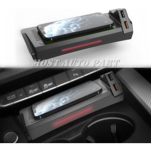 Interior Car Wireless Charger Phone Charger Center Console Trim For Audi A4 A5 S4 S5 2016-2021 1pcs