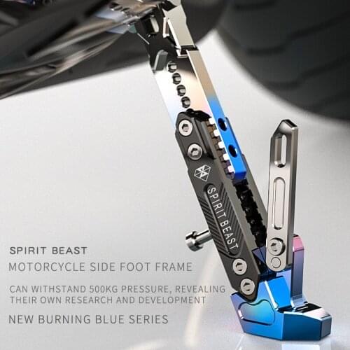 SPIRIT BEAST Motorcycle Support Side Frame Adjustable High Side Support Modified Scooter Side Stand MOTO Personality Creative Pr