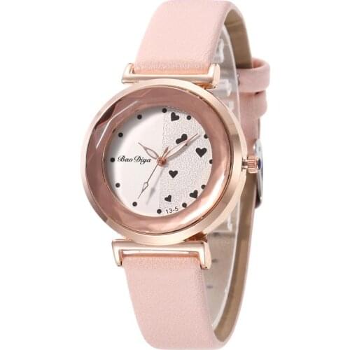 Fashion Casual Women Watches Elegant Ladies Leather Wristwatches Pink Simple Female Quartz Watch Woman Clock Zegarek Damski