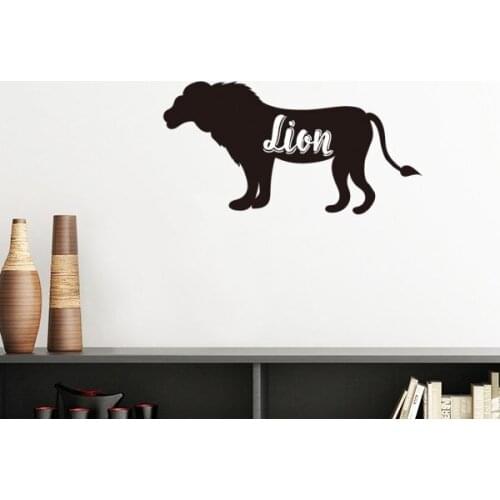 Lion Black And White Animal Silhouette Removable Wall Sticker Art Decals Mural DIY Wallpaper for Room Decal