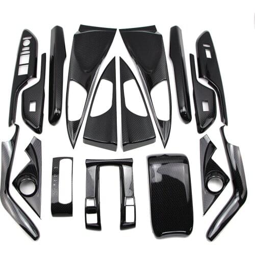 Car Interior Cover Trim Refit Decoration for Honda Civic 2016 2017 2018 2019 Carbon Fiber Style 17Pcs