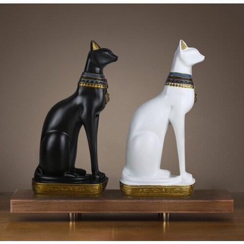 Home Decor Abstract Cat Figurines For Interior Nordic Modern Resin Animal Figurine Sculpture Home Living Room Decoration