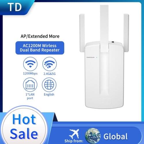TD 5Ghz Wireless WiFi Repeater AC1200M Dual Band Wifi Booster 2.4G Wifi Long Range Extender 5G Wi-Fi Signal Amplifier Repeater