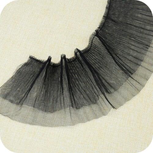 Elastic Pleated Mesh Lace Fabric 12cm Sarees Wedding Lace Trim Sewing Guipure Craft Supplies encajes para costura dentelle LX25