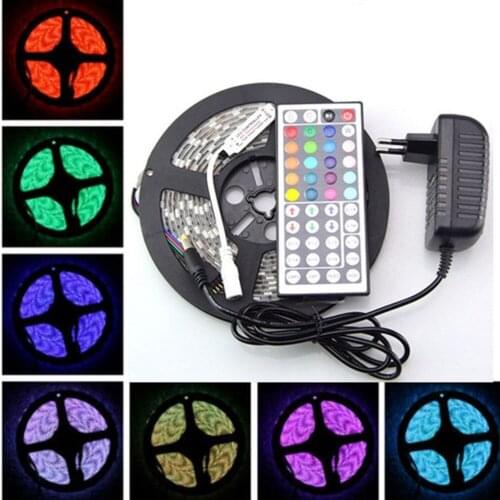5M 3528 RGB 300 Led SMD Flexible Light Strip Lamp+44 key IR+12V 2A Power Supply