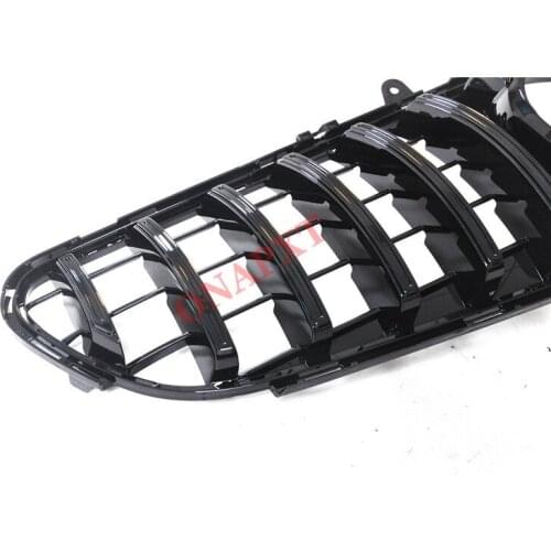 GT Style Front Bumper Grill Mesh Racing Middle Grill Center Vertical Bar 2015-2018 For Mercedes-Benz AMG CLS 63 W218 CLS63