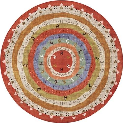 Personality Fashion Nordic Ethnic Style round Living Room Carpet B & B Blanket American Style Morocco Bedroom Bedside Blanket