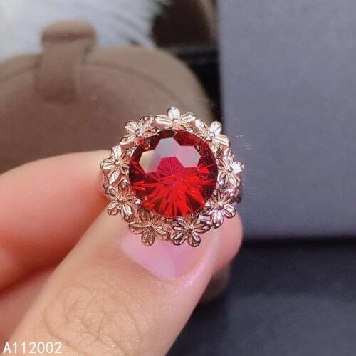 KJJEAXCMY fine jewelry natural red topaz 925 sterling silver new women ring support test classic