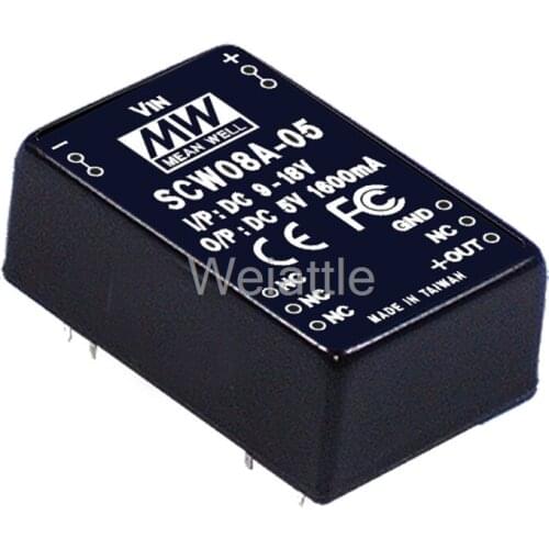 MEAN WELL original SCW08C-05 5V 1600mA meanwell SCW08 5V 8W DC-DC Regulated Single Output Converter