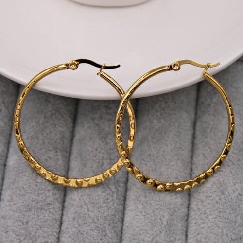 Fashion Copper hip hop Large Hoop Earrings for Womens Gold Plated Filled Women Earrings Fashion Jewelry Accessories wedding