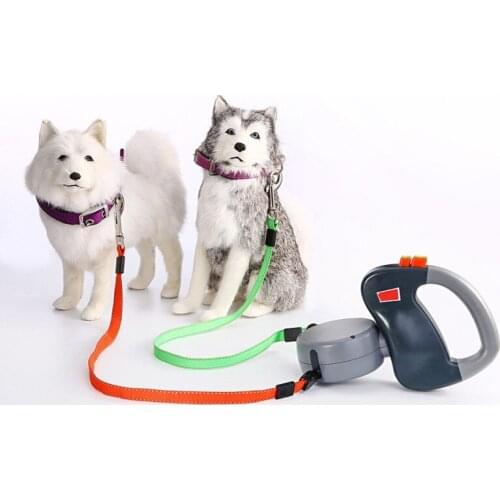 Nylon Dual Pet Dog Leash Pet Dog Coupler Leash Walking Lead Traction Rope For Two Dogs Collar Heavy Duty Leading Puppy Leashes