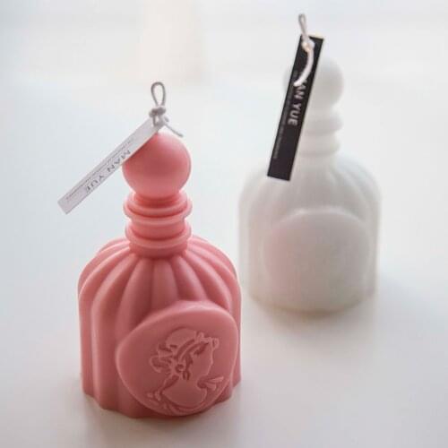 2021 New 3d Perfume Bottle Shape Candle Silicone Mold Diy Resin Ornaments Handmade Soap Making Mold Home Decoration Tools