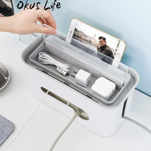 2019 Electronic Accessories Wire Line Collection Power Strip Cable Organizer Box Winder Container Manager Storage Case Holder
