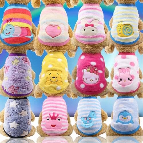 Autumn Winter Cartoon Pet Puppy Cat Coats Jacket Warm Fleece Dog Costumes Clothes for Small Dogs Chihuahua Yorkshire Clothing