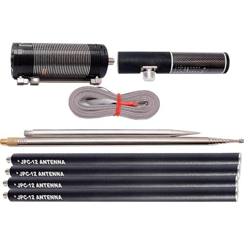 PAC-12 Portable Shortwave Antenna- Field Assembly Compact Edition Portable Multi Band Vertical Antenna with Slide Regulator