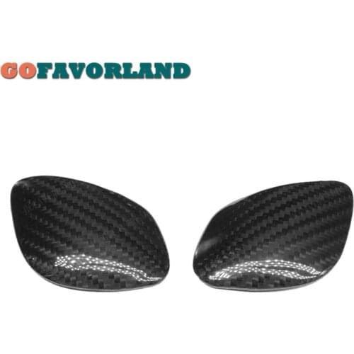 Pair Carbon Fiber Shift Knob Badge Emblem Trim Cover For VW Golf 2011-2019 GTI MK7 CC 2011-2019 Polo 2011-2018 Bora 2013-2019