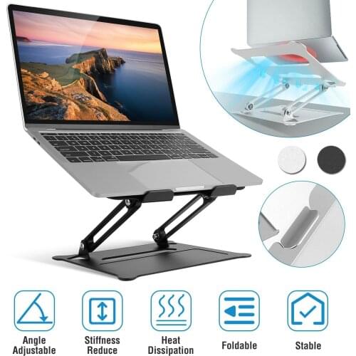 Aluminum Alloy Portable Laptop Stand Folding Adjustable for MacBook Air Pro Computer Universal Storage Riser Holder Non Slip