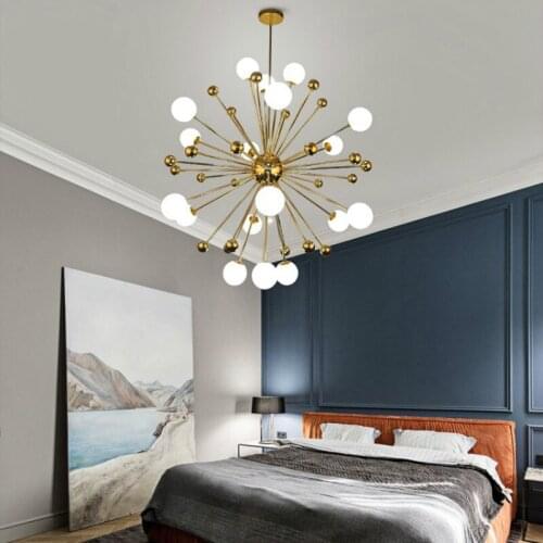 Post-modern dandelion golden glass minimalist creative living room bedroom restaurant store engineering Pendant Lights LB32705