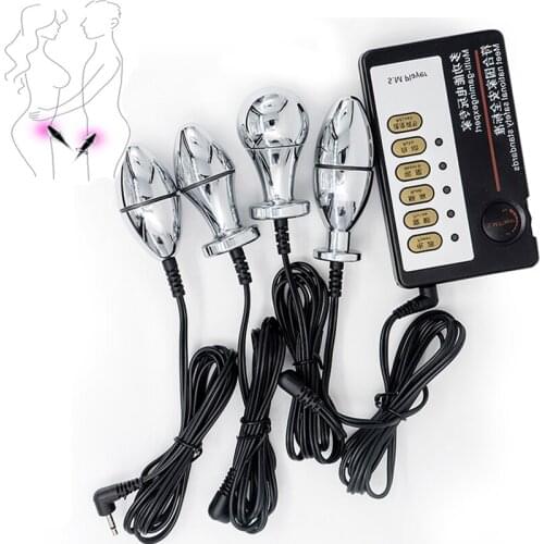 E-stim Metal Butt Plugs Anal Dilator Electric Shock Anus Sex Toys Expander Vaginal Ball Prostate Massager Electrical Stimulator