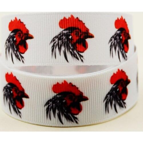 22mm 25mm 38mm 75mm chicken cartoon printed Grosgrain Ribbon party decoration 10 Yards X-04349