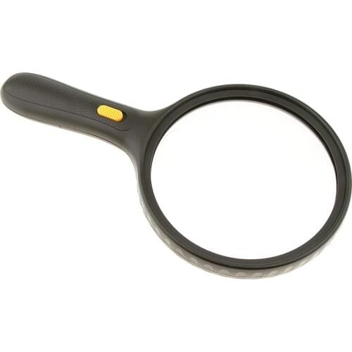 Handheld Reading Loupe with 3 LED Light Magnifying Elder Magnifier 1.8X 5X