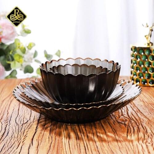 Nordic Phnom Penh chrysanthemum plate lace crystal glass plate lovely fruit plate creative home dessert plate Western tableware