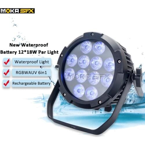 High Brightness RGBWA+UV 6 IN 1 Battery Waterproof Par Light DMX WIFI Control 12x18w LED Par Lights For Party Wedding decoration