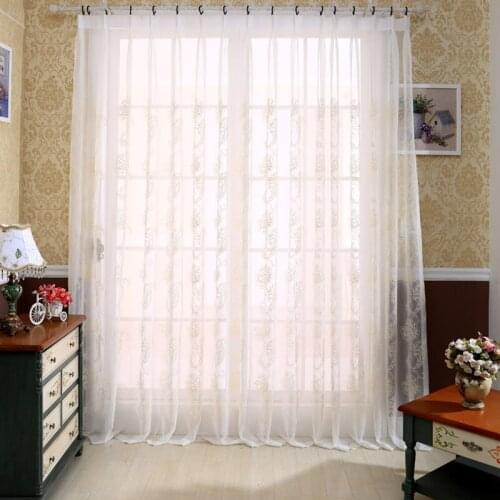 Pastoral Cotton Linen Embroidered Voile Curtains for Bedroom Tulle Curtain Living Room Window Treatments Sheer Decoration