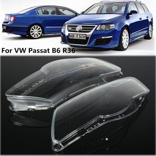 1 Pair Car Headlight Headlamp Waterproof Bright Clear Cover Lens Lamp Hoods For Volkswagen For VW Passat Magotan B6 R36