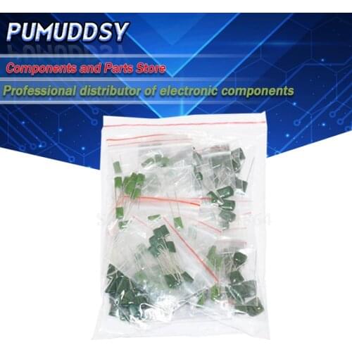 180pcs=18value*10PCS Polyester film capacitor Assorted Kit contains 2A104J 2A332J 2A472J 2A103J 2A333J 2A473J 2A563J 2A223J