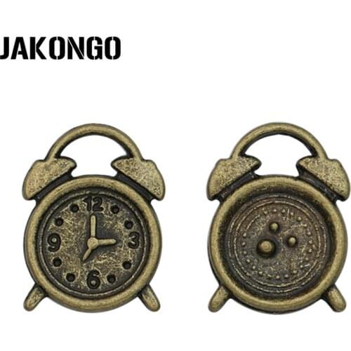 20PCS Antique Bronze Plated Clock Charms Pendants for Jewelry Making Bracelet Accessories DIY Handmade Craft 17x13mm