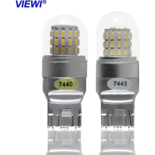 2x Canbus T20 7440 W21W W21/5W 7443 LED car Bulbs Dc 12V 24v 4W super Brake Stop Reverse DRL Lamp Auto Turn Signal light white