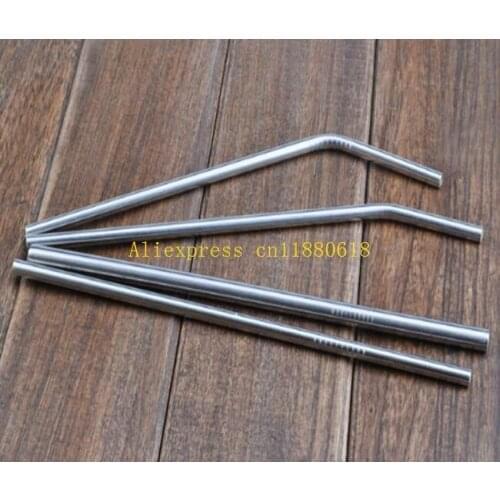 300pcs/lot Bend Metal straw straight stainless steel drinking straw 6x215x0.5mm For cup 20 OZ Party Bar Clup