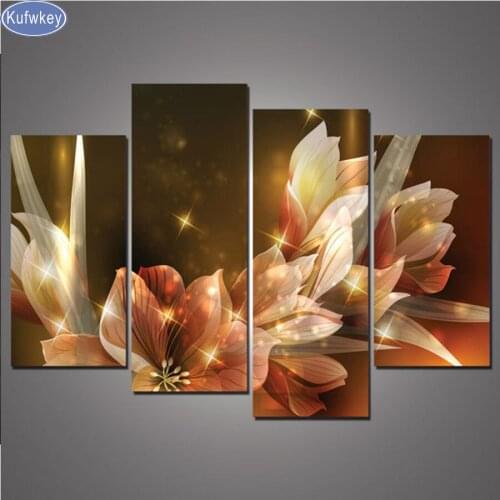 4pcs 5d diy diamond painting full square,diamond pictures,diamond painting Sunset flowers,mosaic diamond home Decoration,gift