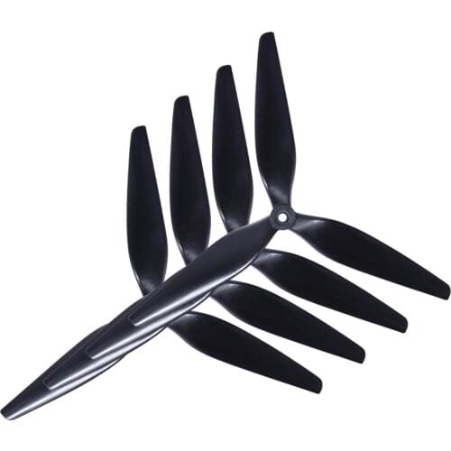 4pcs HQ Macroquad Prop 10X5X3 / 9X5X3 1050/9050 10 inch / 9inch 3 blade / tri-blade Black-carbon Reinforced nylon propeller