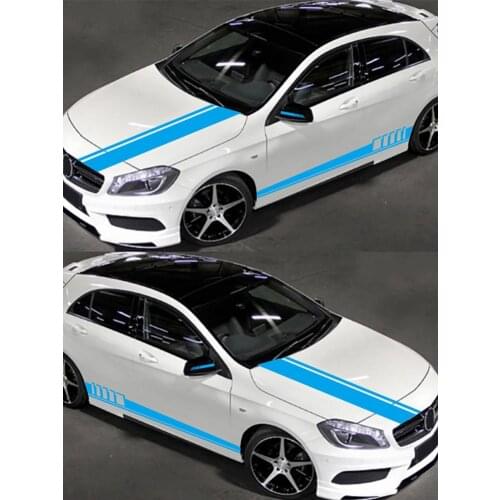 5PCS Fashion Sports Racing Stripes WRC Car Sticker Vinyl DIY Car Decals Cover Car Rearview Mirror A Side Door Accessories