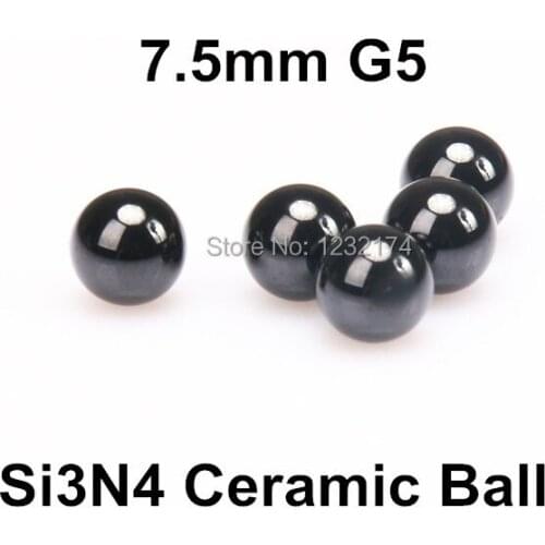 7.5mm Silicon Nitride Ceramic Ball Si3N4 Grade G5 100PCS/Lot Used in Bearing,Pump,Valve ball, linear slider7.5mm ceramic ball