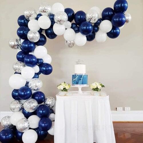 90PCS 12 inch blue balloon garland set boy bachelor party birthday wedding decoration balloon supplies