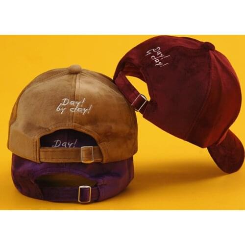 Its a New Day Faux Suede 6 Panel Solid Suede Baseball Womens embroidery Blessing Letter Adjustable Cap Hat
