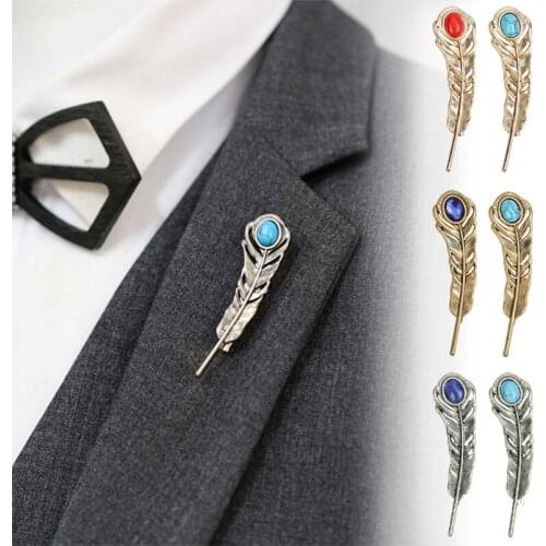 Feather Suit Women Broaches Version Leaves Hijab Pins Wedding Brooch Men Brooches Pins Flower Lapel Pin For Women Bijoux XXG5806