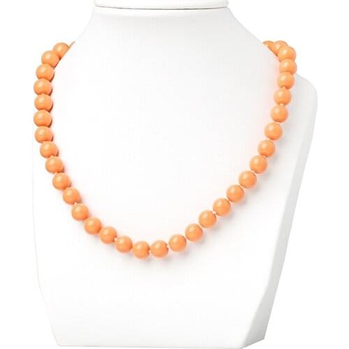 Smooth and full add round with of Uniform size Orange-yellow Beads 8 MM Synthesis Amber Necklace.The Christmas best gift