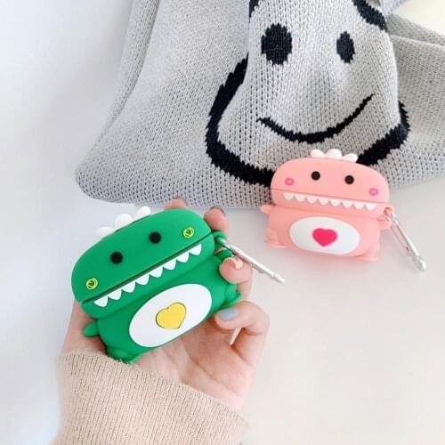 For Airpods 2 1 Case Cover Cute Cartoon Dinosaur Headphones Portable Protective Silicone Earphone Case For Airpods Storage Box