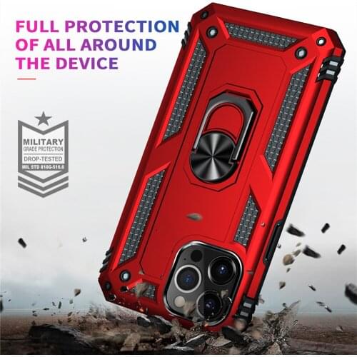 Case For iphone 13 mini 12 11 Pro Max XS XR SE 2020 7 8 6S Plus Cover Coque Armor Shockproof Silicone Metal Ring Case funda