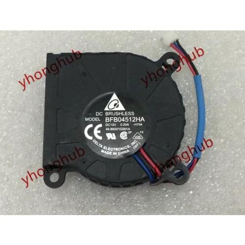 Detla Electronics BFB04512HA H704 DC 12V 0.2A 45x45x10mm Server Blower Fan