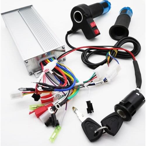 Electric tricycle two-wheeled motorcycle kart brushless motor controller 3 speed reverse throttle + electric door lock 12 tubes