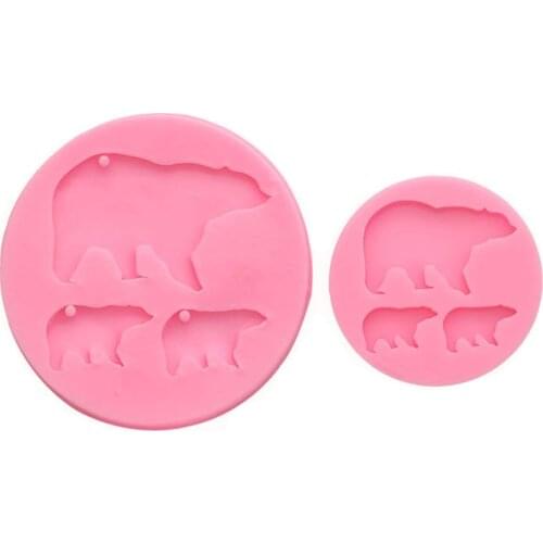Hot Sale Holey Silicone Mold Diy Resin Mold For Keychain Jewelry Accessories Animal Polar Bear Food Grade Cake Mold Epoxy Clay