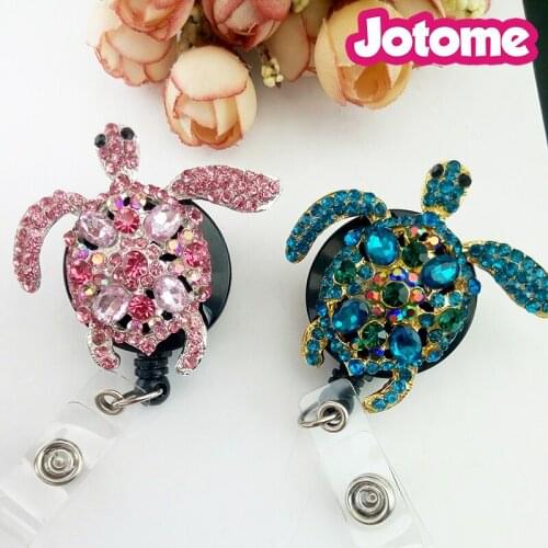 Hot Promotional Rhinestone Retractable ID Badge Holder for uniform , Working Card Holder
