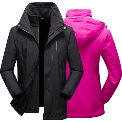 Women Men 3 in 1 Outdoor Jackets Warm Autumn Winter Waterproof Coat Camouflage Outdoor Tactical Softshell Oversize Windbreaker