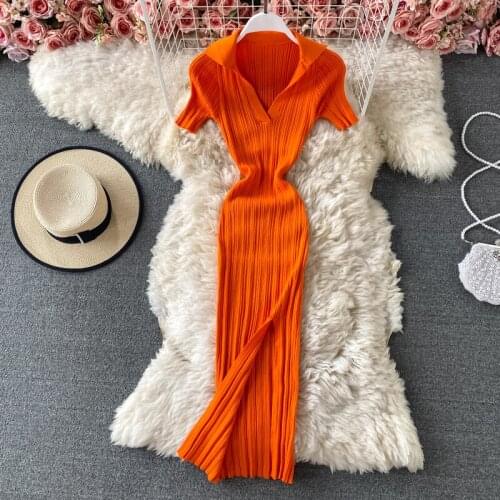 LOKEDIKE Summer Knitted Dresses