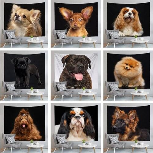 Cute Animals Pug Doggie Tapestry Home Decoration Curtain Wall Hanging Decor for Living Room Bedroom